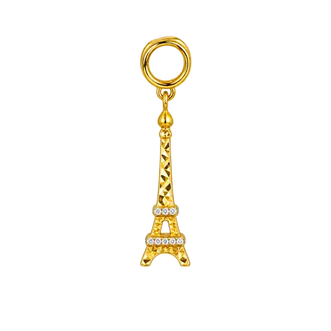 916 GOLD BEAD & CHARMS TWO TONE EIFFEL TOWER image 1