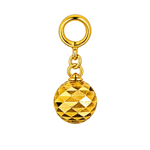 916 GOLD BEAD & CHARMS DISCO BALL DANGLE image 1