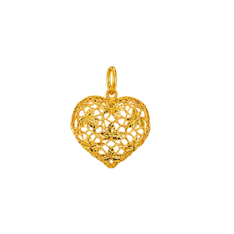 916 GOLD PENDANT LATTICE HEART image 1