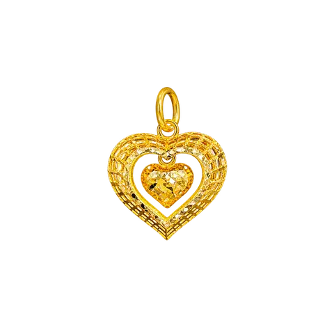 916 GOLD PENDANT CHARMING DOUBLE HEART image 1