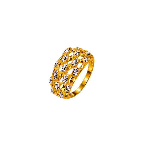 916 GOLD RING DIAMOND CUT image 1