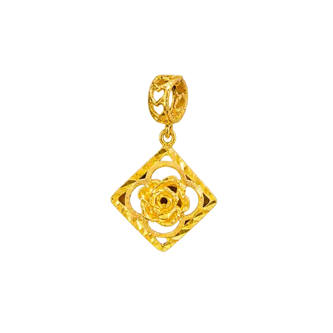 916 GOLD BEADS & CHARMS ROSE FLORAL image 1