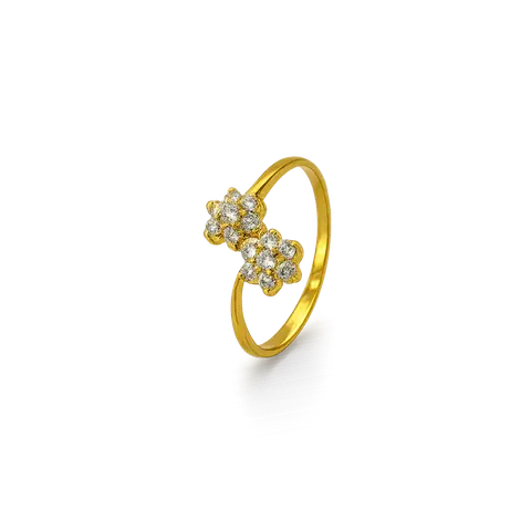 916 GOLD ZIRCON RING S17