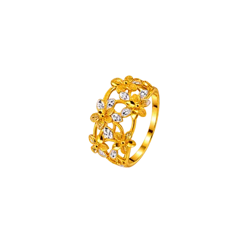 916 GOLD RING GOLDEN FLORAL image 1