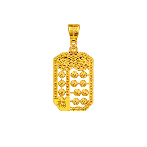 916 GOLD PENDANT PROSPERITY ABACUS — 