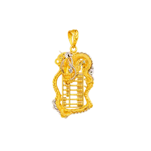 916 GOLD PENDANT DRAGON ABACUS image 1