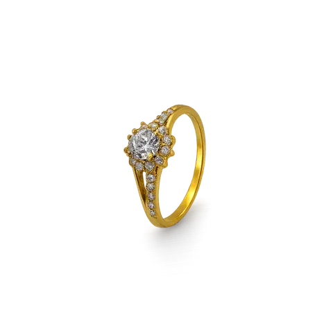 916 GOLD ZIRCON RING S13