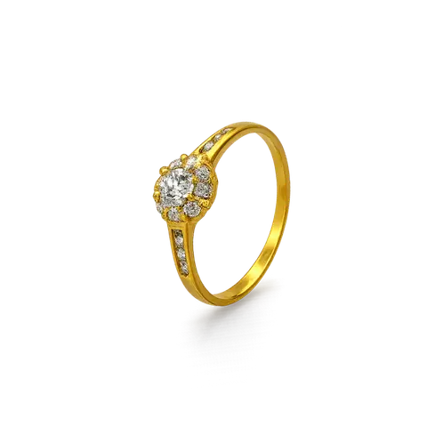 916 GOLD ZIRCON RING S7
