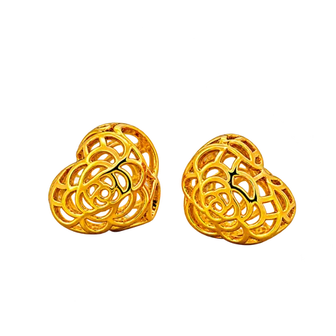 916 GOLD BEADS & CHARMS HEART ROSE — 0.15GM / 1CM