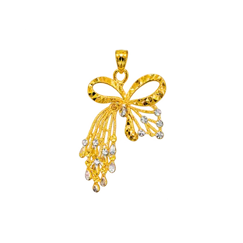 916 GOLD PENDANT VINTAGE RIBBON image 1