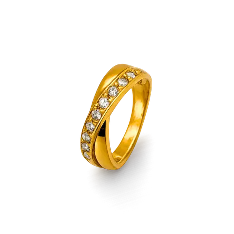 916 GOLD ZIRCON RING S10
