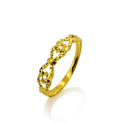 916 GOLD RING FLORAL VINE