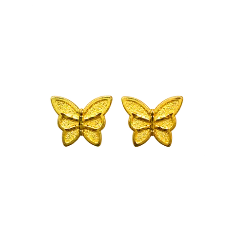 916 GOLD EARRING BUTTERFLY image 1
