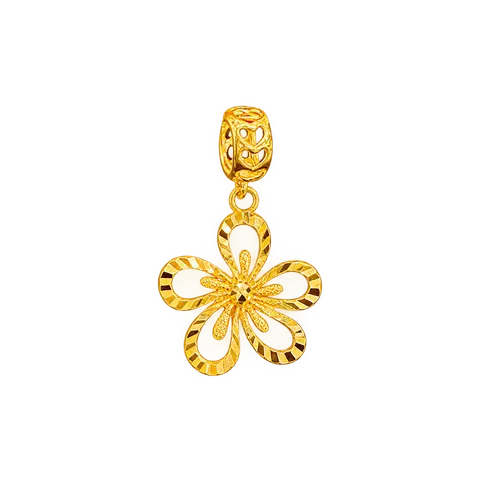 916 GOLD BEAD & CHARMS DAISY FLOWER image 1
