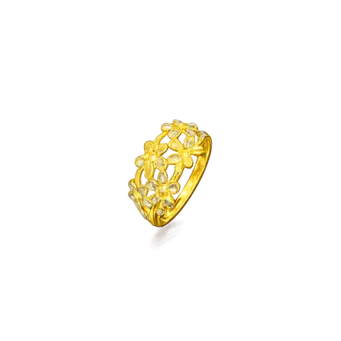 916 YELLOW GOLD RING SAKURA BLOOM