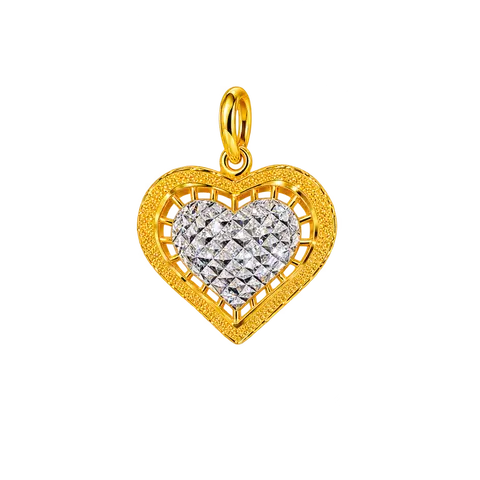 916 GOLD PENDANT HEART CHROME image 1