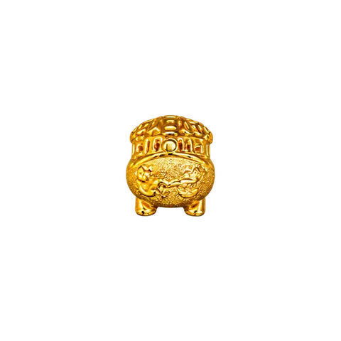 916 GOLD BEAD & CHARMS WEALTH POT image 1
