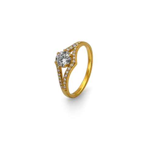 916 GOLD ZIRCON RING 12