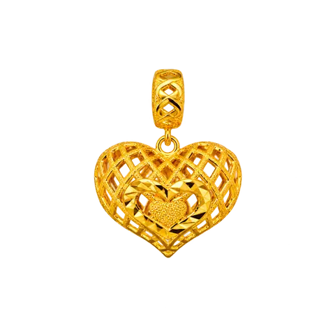 916 GOLD PENDANT LOVE HEART image 1