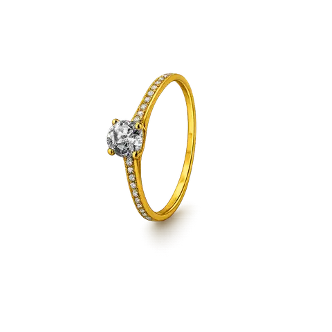 916 YELLOW GOLD LUXE SOLITAIRE RING