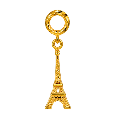 916 GOLD BEAD & CHARMS EIFFEL TOWER DANGLE image 1