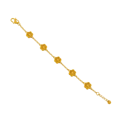 916 GOLD BRACELET FLOWERS image 1