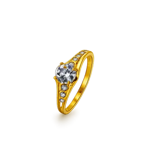 916 YELLOW GOLD SIGNATURE SOLITAIRE RING